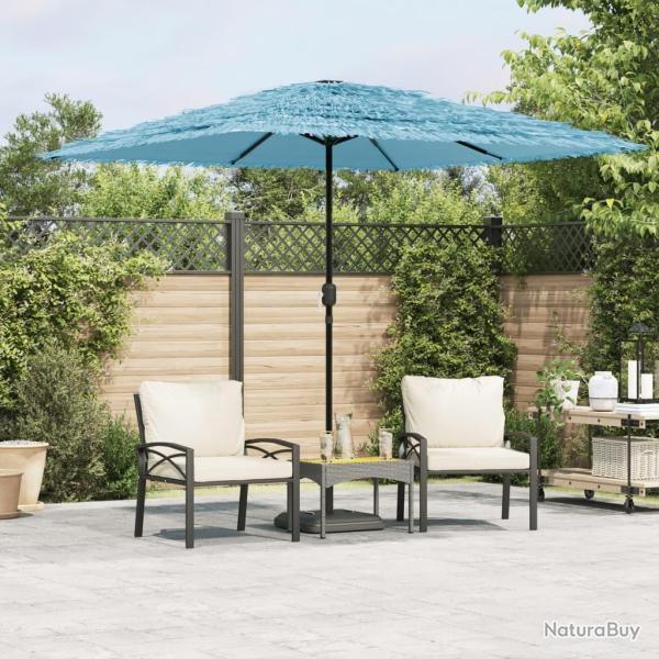 Parasol de jardin avec m�t en acier bleu 248x248x248 cm
