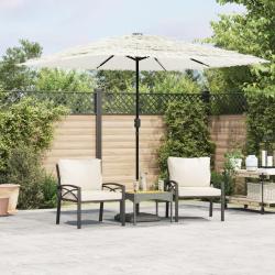 Parasol de jardin avec m&acirc;t en acier blanc 248x248x248 cm