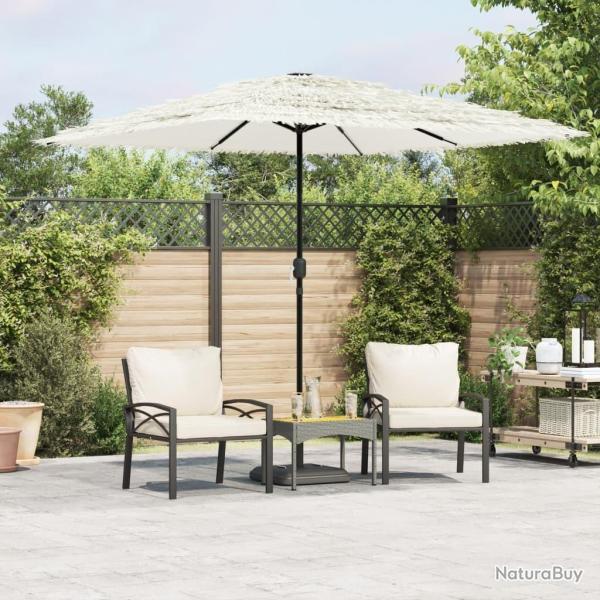 Parasol de jardin avec m�t en acier blanc 248x248x248 cm