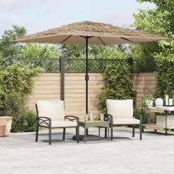 Parasol de jardin avec m&acirc;t en acier marron 248x248x248 cm