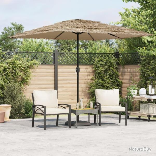 Parasol de jardin avec m�t en acier marron 248x248x248 cm