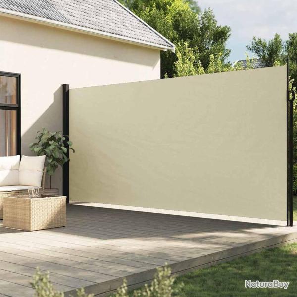 Auvent latral rtractable crme 200x600 cm alsavelo