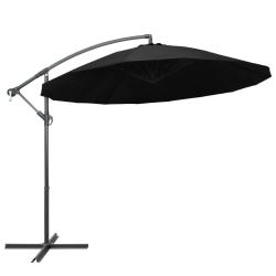 Parasol suspendu avec poteau noir 3 m alsavelo