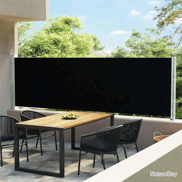 Auvent lat�ral r�tractable de patio 140x600 cm Noir