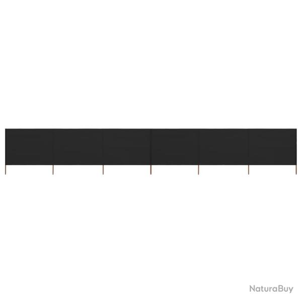 Paravent 6 panneaux Tissu 800 x 160 cm Noir alsavelo