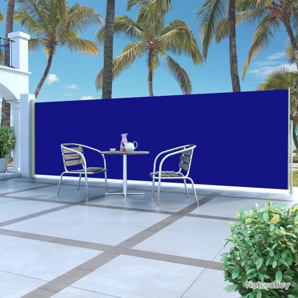 Auvent lat�ral r�tractable de patio 160x500 cm Bleu