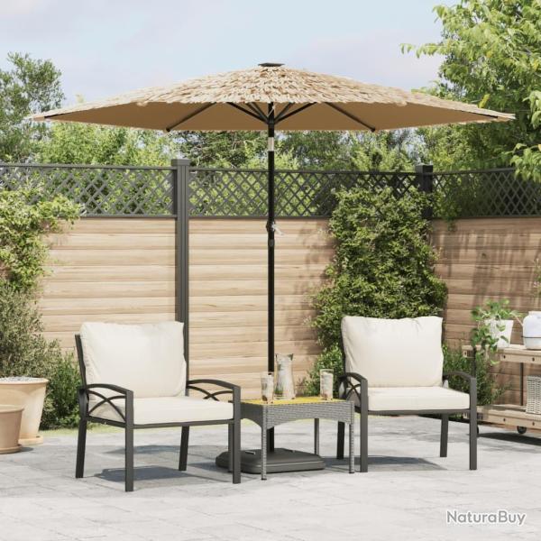Parasol de jardin avec LED et m�t en acier marron 268x268x226cm