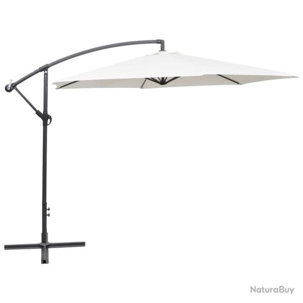 Parasol de jardin en porte-�-faux 3 m blanc sable