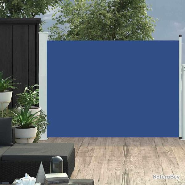 Auvent latral rtractable de patio 120x500 cm Bleu alsavelo