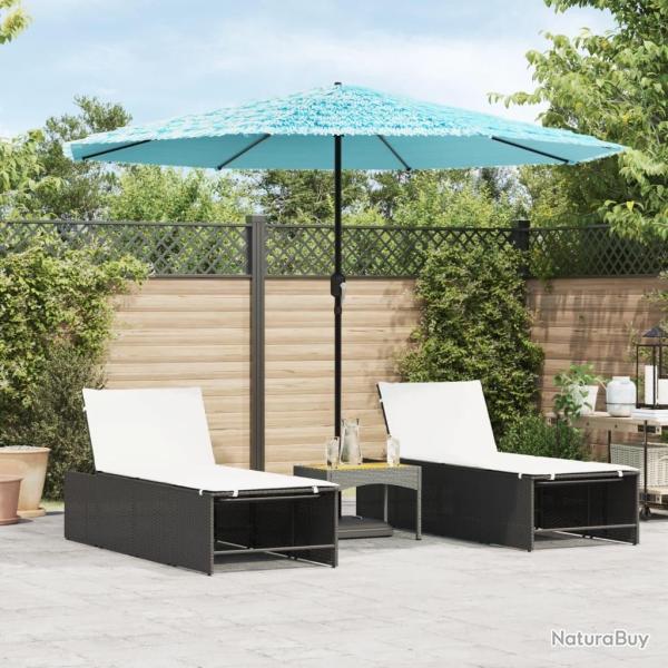 Parasol de jardin avec m�t en acier bleu 324x324x247 cm