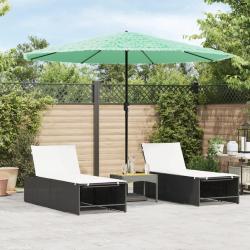 Parasol de jardin avec m&acirc;t en acier vert 324x324x247 cm