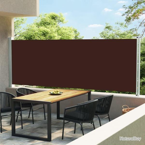 Auvent lat�ral r�tractable de patio 160x600 cm Marron