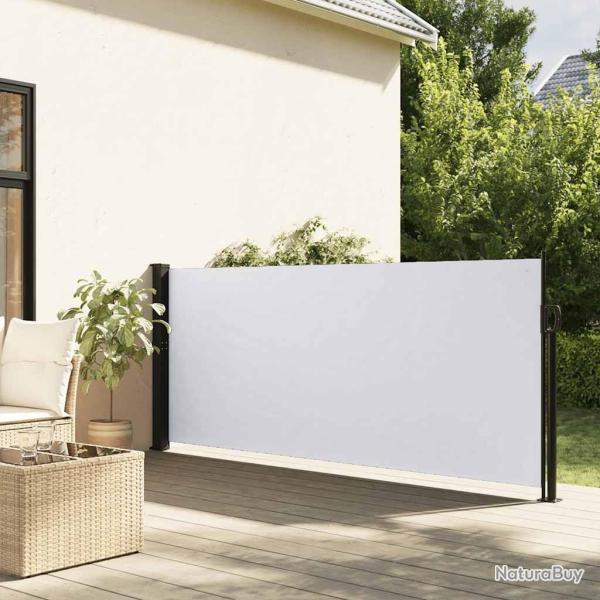 Auvent latral rtractable blanc 140x500 cm alsavelo
