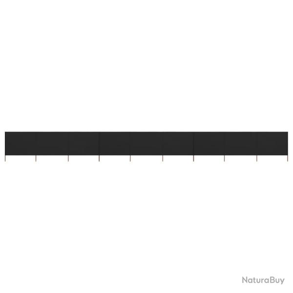 Paravent 9 panneaux Tissu 1200 x 160 cm Noir