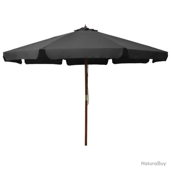 Parasol d'ext�rieur avec m�t en bois 330 cm Anthracite