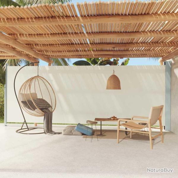 Auvent lat�ral r�tractable de patio 200x600 cm Cr�me