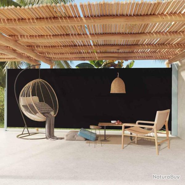 Auvent lat�ral r�tractable de patio 200x600 cm Noir