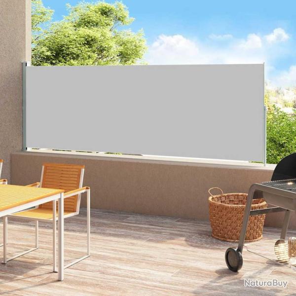 Auvent latral rtractable de patio 220x500 cm Gris alsavelo