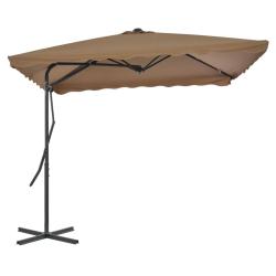 Parasol d'ext&eacute;rieur avec poteau en acier 250 x 250 cm Taupe