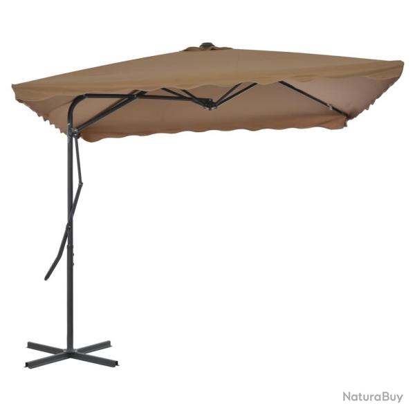 Parasol d'ext�rieur avec poteau en acier 250 x 250 cm Taupe