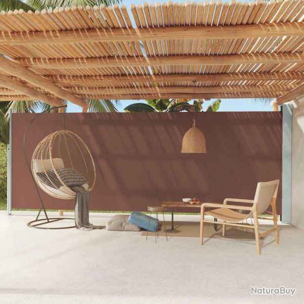 Auvent lat�ral r�tractable de patio 200x600 cm Marron