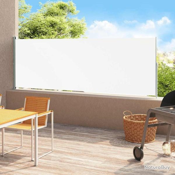 Auvent lat�ral r�tractable de patio 220x500 cm Cr�me