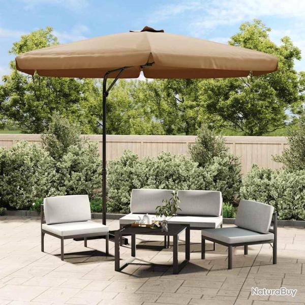 Parasol de jardin avec mt en acier 300 cm Taupe alsavelo