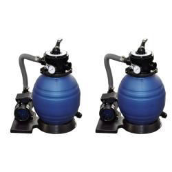 Pompes &agrave; filtre &agrave; sable 2 pcs 400 W 11000 l/h