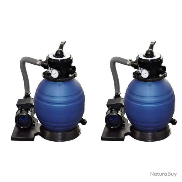 Pompes � filtre � sable 2 pcs 400 W 11000 l/h