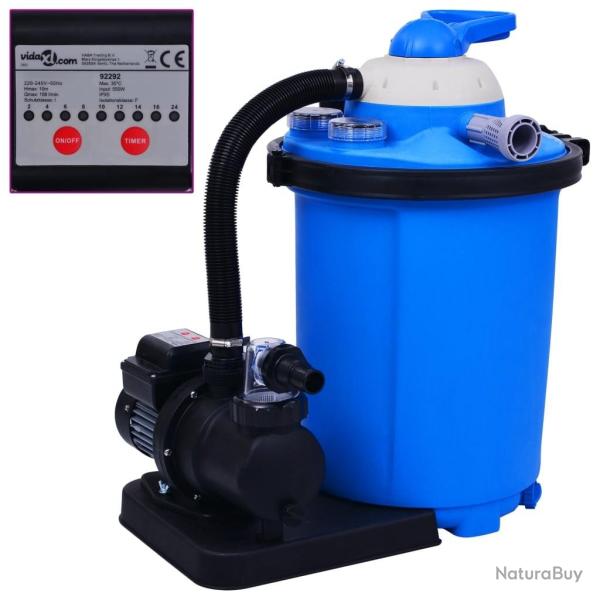 Pompe de filtration  sable avec minuterie 550 W 50 L alsavelo