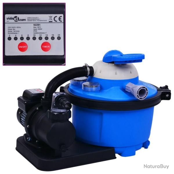 Pompe de filtration  sable avec minuterie 450 W 25 L alsavelo