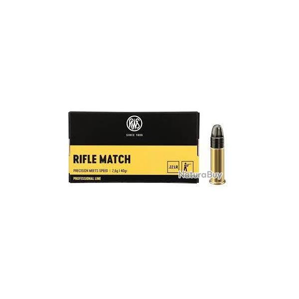 CARTOUCHES RWS RIFLE MATCH CALIBRE 22LR