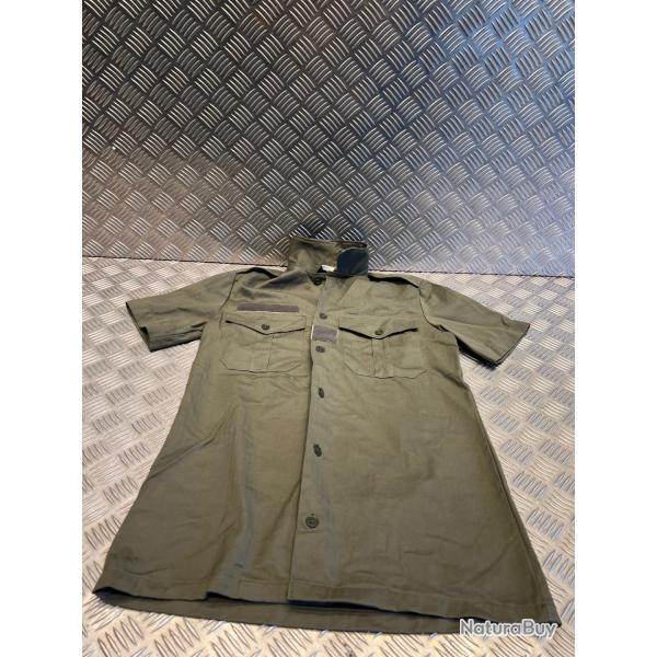Chemise chemisette militaire vert kaki neuf j veynier paris 1986 taille 35 - 36