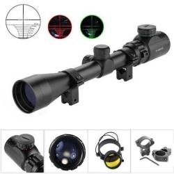 Lunette de Vis&eacute;e 3-9x40EG Mil-Dot Illumin&eacute; Rouge & Vert Zoom Variable Montages 11 mm Inclus