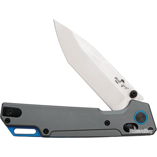 Couteau Bear Ops Nekama Lame Acier 14C28N Tanto Manche Alu Gray Crossbar Lock USA BCMC1000ALGYS