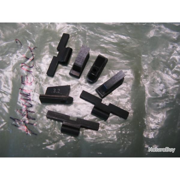 Quatre guidons a queue d'arronde pour carabine de tir Suisse ou autres + 3 crants de mire