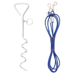C&acirc;ble d'attache pour chien avec piquet de sol 3 m