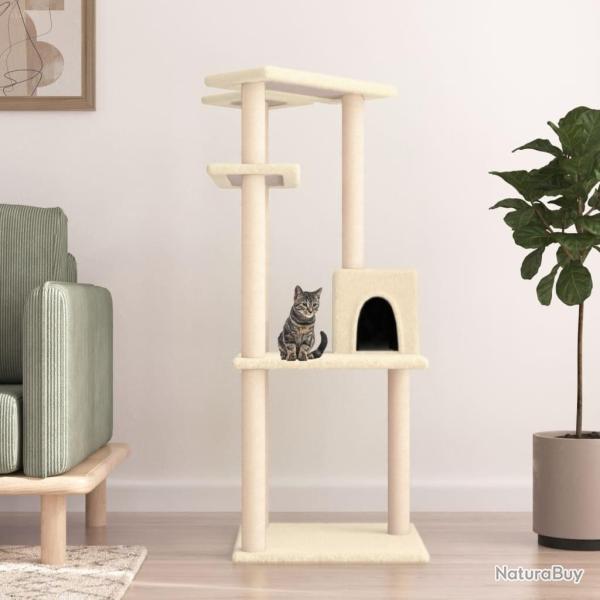 Arbre  chat avec griffoirs en sisal crme 123 cm alsavelo