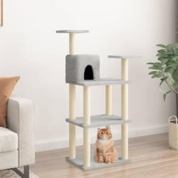 Arbre &agrave; chat avec griffoirs en sisal gris clair 118,5 cm