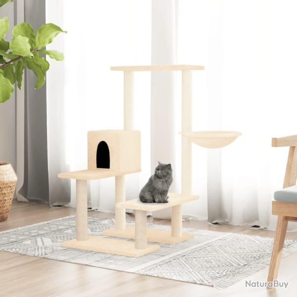 Arbre � chat avec griffoirs en sisal Cr�me 94,5 cm