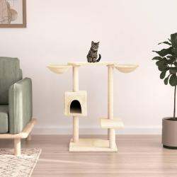Arbre &agrave; chat avec griffoirs cr&egrave;me 82 cm
