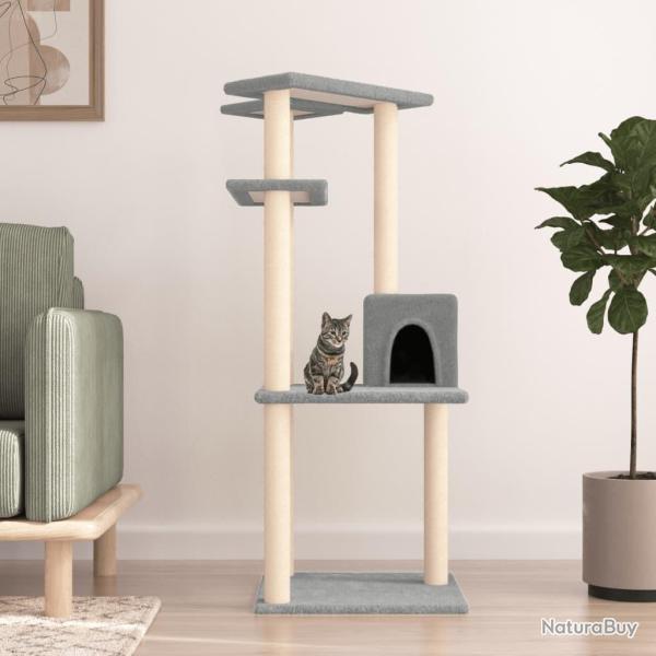 Arbre � chat avec griffoirs en sisal gris clair 123 cm