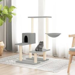 Arbre &agrave; chat avec griffoirs en sisal Gris clair 94,5 cm