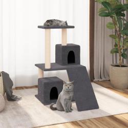 Arbre &agrave; chat avec griffoirs en sisal Gris fonc&eacute; 82 cm