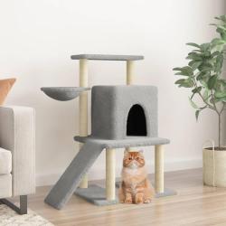 Arbre &agrave; chat avec griffoirs en sisal Gris clair 96,5 cm