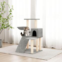 Arbre &agrave; chat avec griffoirs en sisal Gris clair 82 cm