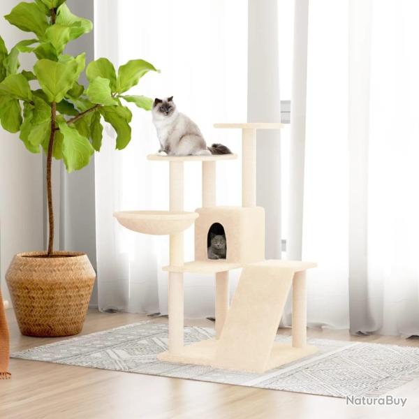 Arbre  chat avec griffoirs en sisal Crme 94 cm alsavelo