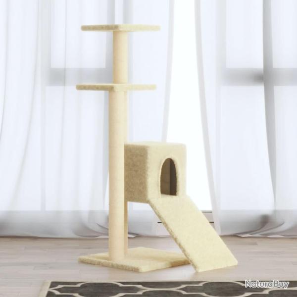 Arbre  chat avec griffoirs en sisal Crme 92 cm alsavelo