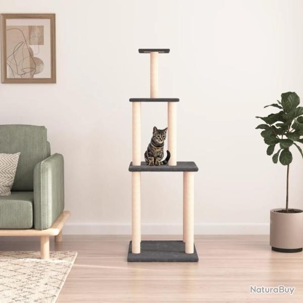 Arbre � chat avec griffoirs en sisal gris fonc� 149 cm alsavelo