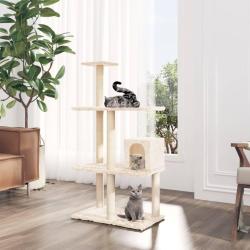 Arbre à chat avec griffoirs en sisal Crème 119 cm alsavelo